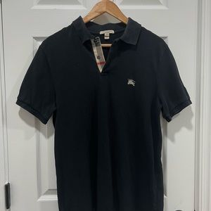 Men’s Burberry Button Up Polo Black